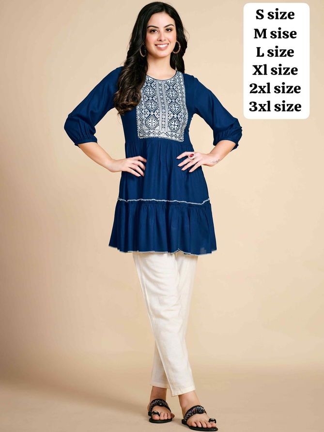 Sweet By NSF Rayon Embroidery Wholesale Ladies Top Suppliers In Mumbai